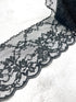 Black Floral Scalloped Lace Trim by the yard NLT00499